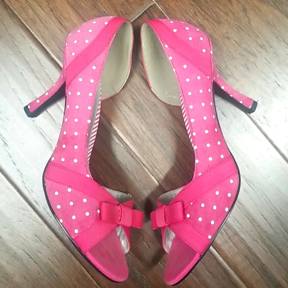 Pink Polka-dot Heels Pumps